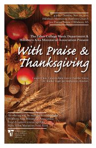 With Praise and Thanksgiving Concert, Sunday November 22, 2015