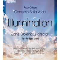 Concerto Bella Voce poster for the 2015 spring tour with the theme Illumination