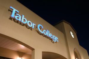 Tabor College Wichita campus at night