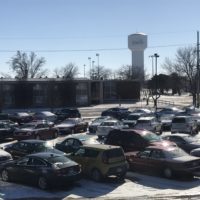 Winter parking lot