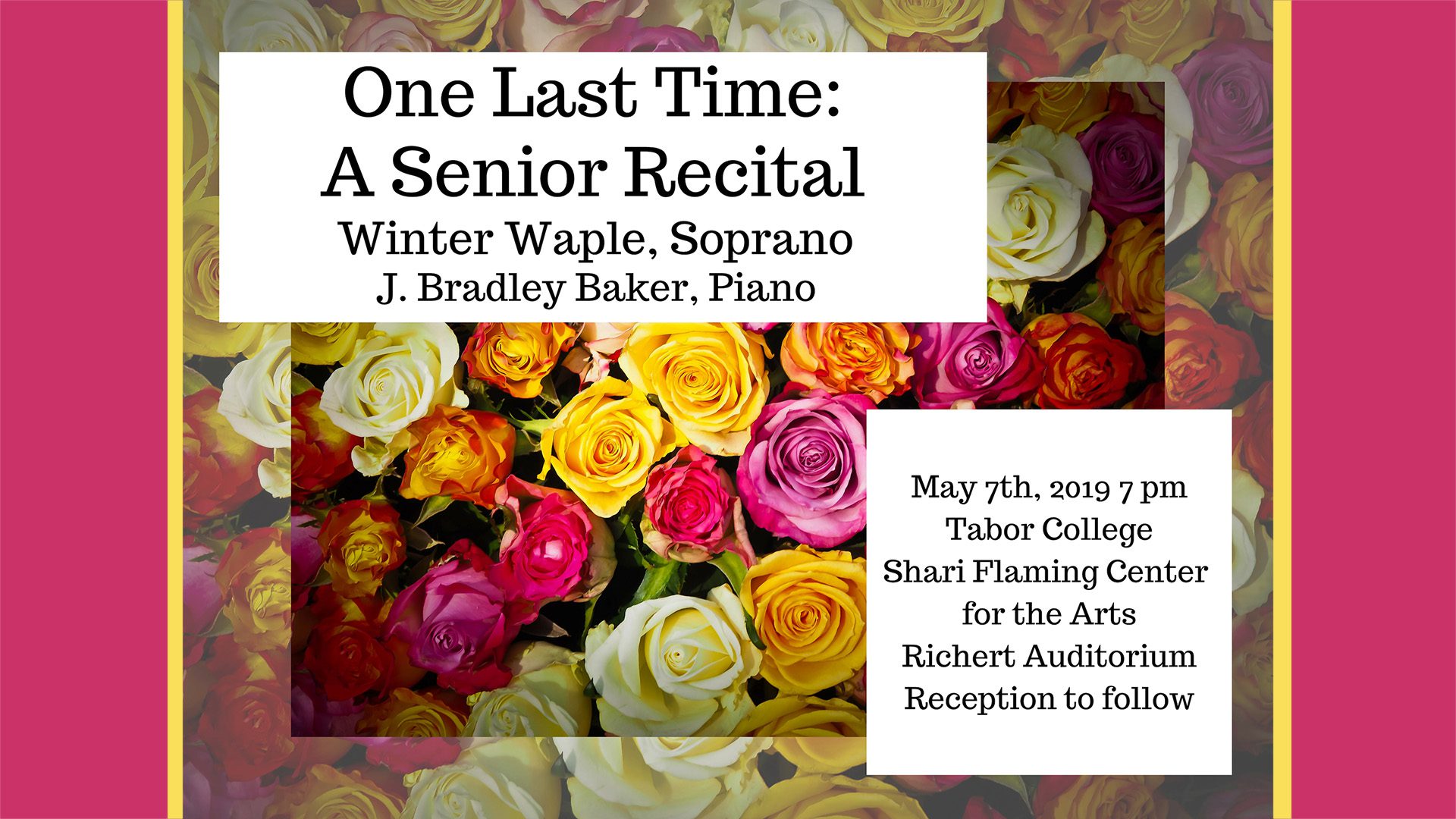 One Last Time: A Senior Recital concert poster