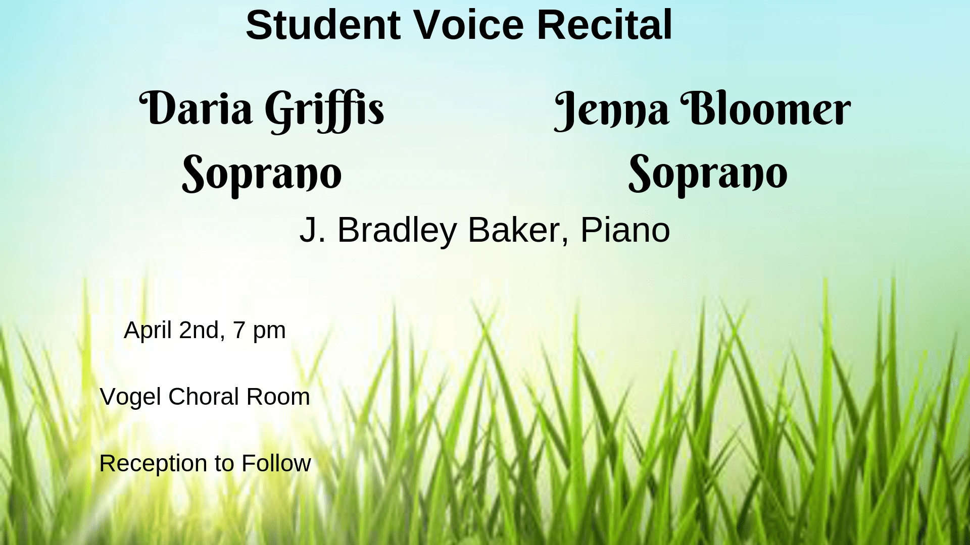 Student Voice Recital concert poster