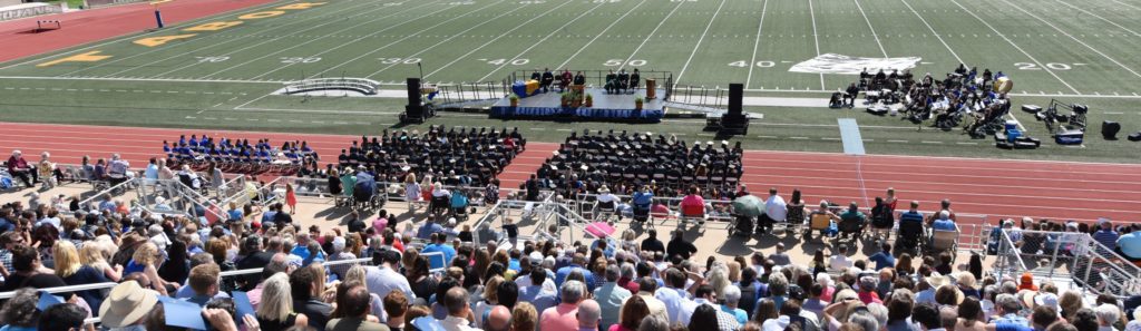 Graduation view from the top of stands