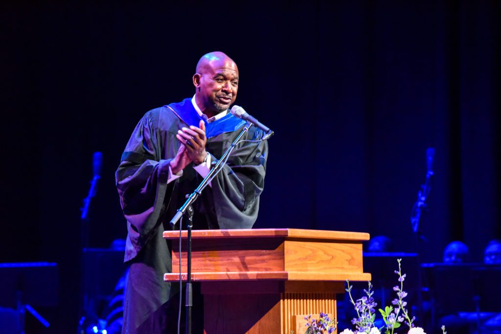 Gary Speese speaks at Tabor Commencement