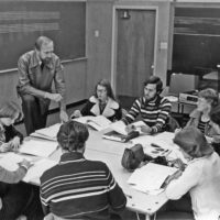 Larry Warkentin teaching music class