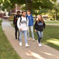 Tabor College campus students walking