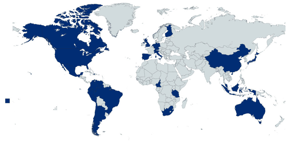 A global map of Tabor students