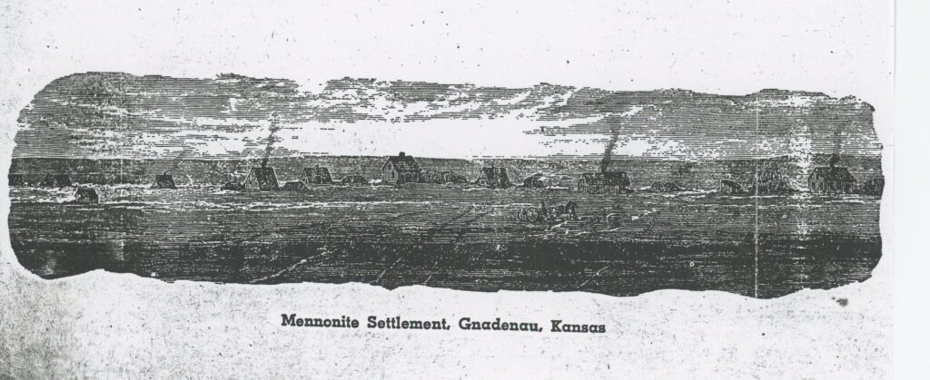 Drawing of Gnadenau Settlement