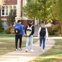 A photo of students on campus to help share the story of incoming scholarship recipients