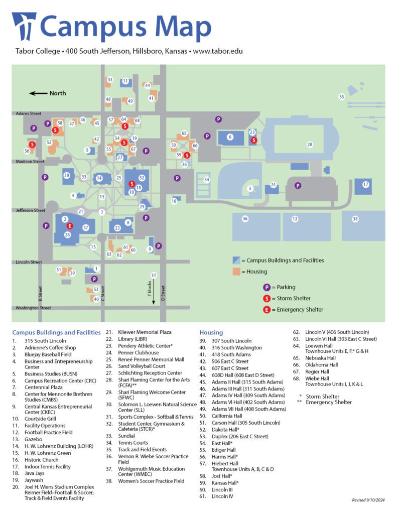 Tabor Campus Map 1 