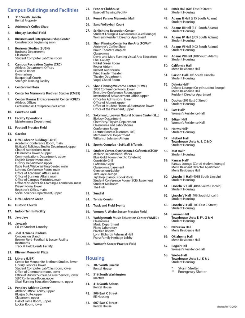 Tabor Campus Map 2