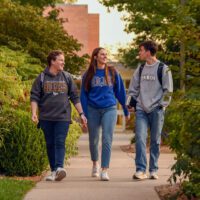 Students walking on campus