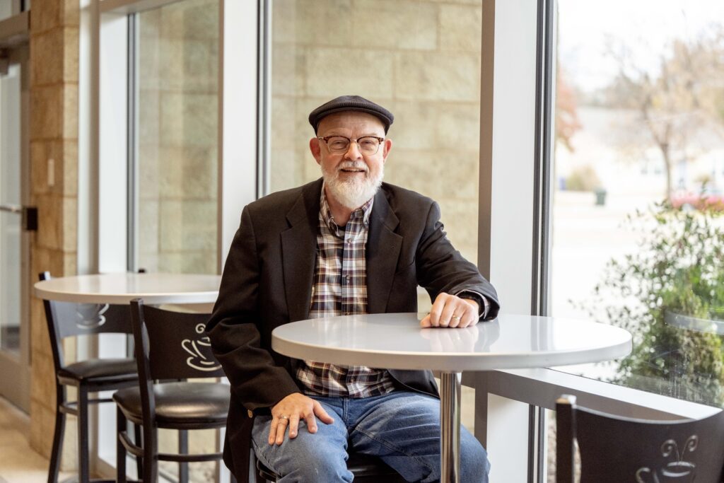 James Wiebe a thriving entrepreneur comes back to the Tabor College coffee shop where he will soon speak to students