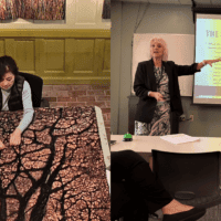 Melinda Rangel and Shin-hee Chin combined collage about trips on sabbatical