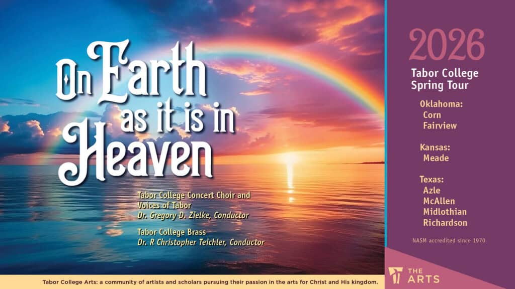 Tabor College 2026 spring choir tour banner poster 